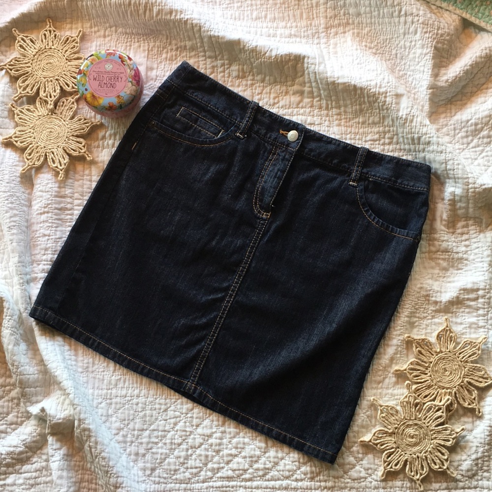 Ann Taylor LOFT Jean Skirt (Petite Size)